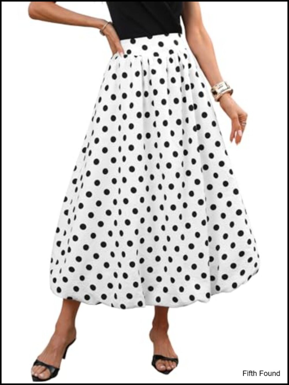 Women's Bubble Maxi Skirt Elastic Waist Puffy Hem A-Line Ankle Length